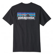 Camiseta Manga Corta Patagonia Pocket P-6 Logo Negra